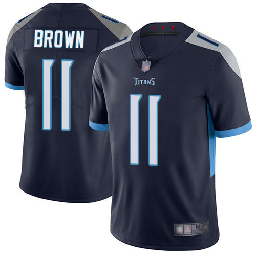 Tennessee Titans Limited Navy Blue Men A.J. Brown Home Jersey NFL Football #11 Vapor Untouchable